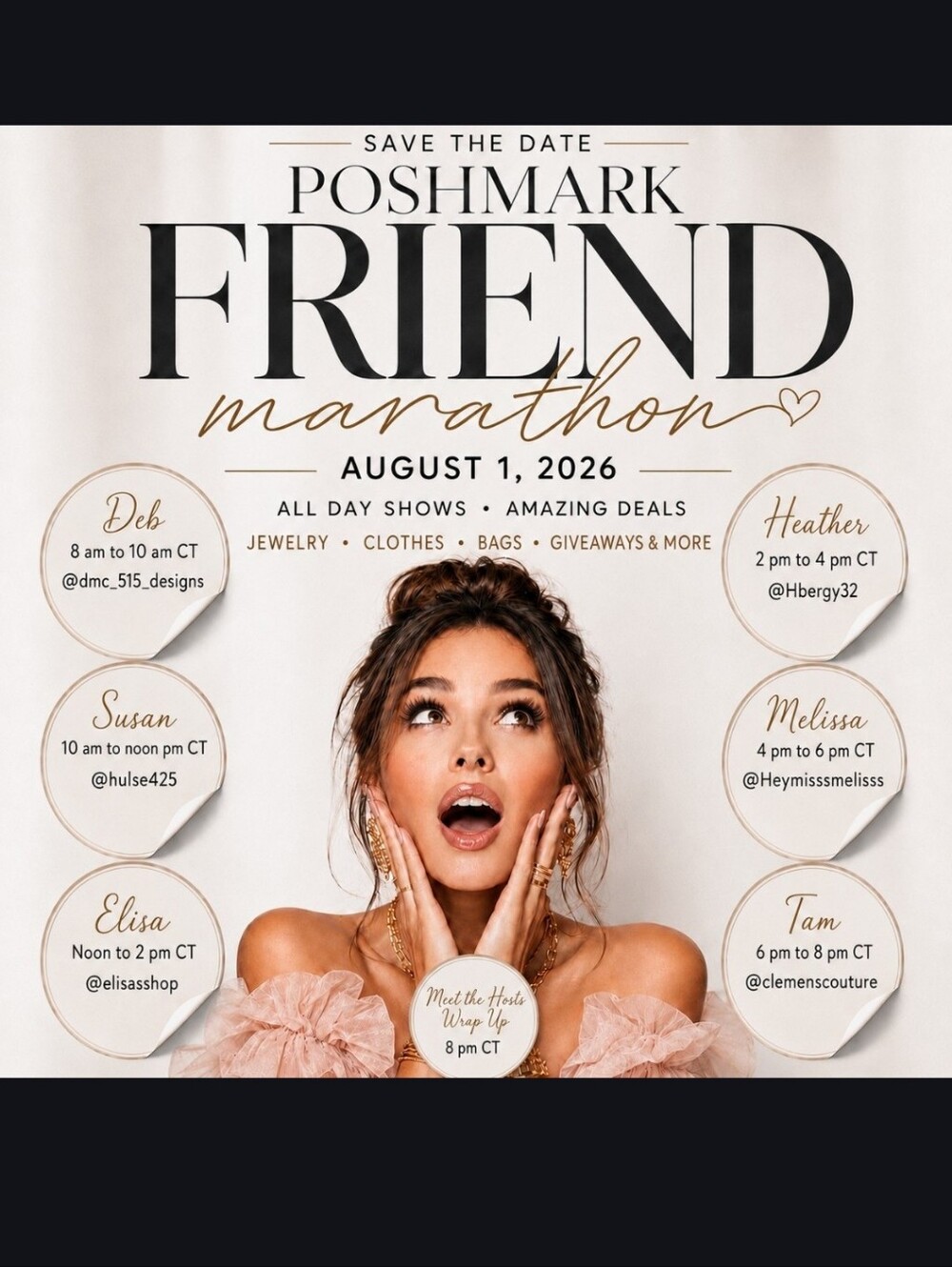 Poshmark Friend Marathon Event       SAVE THE DATE 🤩